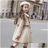 Jas Winter Tienermeisjes Lange Jassen Peuter Bovenkleding Kleding Casual Kinderen Warme Wollen Geul Tieneroutfits Drop Delivery Dhsjw