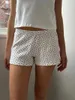 Shorts pour femmes Rouge Floral Oeillet Élastique Taille Haute Droite Doux Mignon Pantalon Court Doux Coton Sous-Vêtements Femme Pantalon Y2k Été