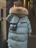 Trenchs de femmes Parkas Veste d'hiver mi-longueur en coton manteau surdimensionné coréen lâche épaissir vêtements de pain col de fourrure détachable