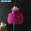 Baby First 1st Birthday Dress Born Infant Baby Girls Dress Tutu Flower Baptism Dop Ball Gown Party Baby Clothes Dress 240226