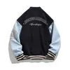 Men's Jackets Streetwear Unisex Baseball Uniform College Style Color Blocking Bomber Trendy Letter Embroidery Loose Sports Coats Men