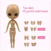 Icy DBS Blyth Doll 19 Joints 30cm 1/6 BJD Doll Bald Head No Wig Nude Body Glossy Face Diy Makeup Custom Diy Doll Anime Girls 240301