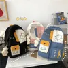 Japanska kvinnor ryggsäck kawaii lapptäck kvinnlig stor kapacitet vattentät nylon axel skolväska preppy mochila bolsa 240304