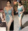 Aso Ebi Mother Of The Bride Dress Tassel Beads Pearls Plus Size African Nigerian Lace Sequins Mermaid Evening Gowns Sheer Neck9718663