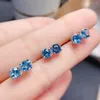 Ohrstecker MeiBaPJ Echt 925 Sterling Silber Natürlicher Londoner Blautopas Klassisch Quadratisch Fein Charm Party Schmuck Für Frauen