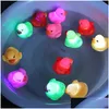 Bebek banyo oyuncakları yanıp sönen ördek led aydınlık oyuncak bebek banyo oyuncakları aydınlatılmış yüzen ördekler çocuk küvet parıltı damla dağıtım oyuncakları hediyeler öğrenmek dhorp