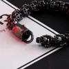 Charm Bracelets Fashion Men's Retro All Skeleton Black Stainless Steel Many Skull Chain Jewelry