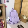 School Bags Ins Wind Pure Color Korean Version Of Campus Junior High Students Backpack Cute College Soft Girls