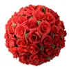 Belles fleurs décoratives, boule de baiser, Pomander avec feuilles, 12 pouces de diamètre, fournitures de décoration pour salle de mariage, maternelle