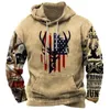 Vintage Mens Hoodie 3d American Flag Print Hoodies For Men Fashion Street Male Clothing Loose Oversized Long Sleeve Sweatshirts 240301