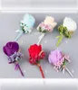 2019 Groom Accessories 6 Colors Man Silk Flower Bridesmaid Rose Silk Corsage Gentleman Rose Boutonniere Wedding Boukets Chea4120026