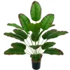 Dekorativa blommor 82 cm/32 i konstgjorda bladväxter stora bananträd falska blad bonsai blommaträdgård hem vardagsrum dekoration 2024308