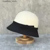 Chapeaux à larges bords Chapeaux de seau Chapeau de pêcheur en laine de style parfumé de haute qualité Mode élégant noir et blanc chapeau haut de forme assorti chapeau de pot vintage français L240305