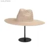 Wide Brim Hats Bucket Hats Handmade Natural Wheat Str Summer Panana Hats Wide Brim Str Hat for Women Ladies Sun Beach Hat Kentucky Dey Race Fedoras L240308