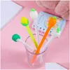 Gel Pens Wholesale 20Pcs Vegetable Soft Gel Pen Black 0.5Mm Corn Cabbage And Radish Stereo Water-Based Office Stationery Student Exam Dh7Np