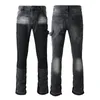 Jeans da uomo Designer Skinny Biker Nero Bianco Strappo lungo Uomo Cerniera da motociclista Hip Hop Distress Cargo Denim Gioventù Slim Fit Dritto Foro invecchiato Cool Guy Super