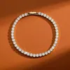 Pulseira de ouro homem gelado pulseira de tênis corrente AAA Cubic Zirconia Prata Mulheres Pulseiras Designer Cobre Branco Diamante Cadeias B2174