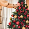 Fleurs décoratives, 20 tiges de baies artificielles, 7.5 pouces, pics de baies à paillettes de noël pour arbre de noël