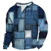 Felpe con cappuccio da uomo Pullover stampato a quadri Camicia sportiva per l'aria aperta autunno e inverno Felpe con cappuccio alla moda a maniche lunghe con scollo a V