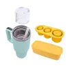 Bandeja de cubo de gelo de silicone com tampa 3 cavidades refrigerador de grau alimentício verão 40oz copo cilindro fabricante de bola de gelo molde kitch 0308