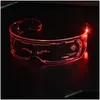 LED RAVE TOY LED -glasögon El Wire Neon Party Luminous Light Up Rave Costume Decor DJ Halloween Decoration Drop Delivery Toys Toys LED DHDGV