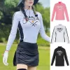 Ausrüstung neuer Herbst Golfkleidung Ladies Top Stretch Sport Langarm Slim Fit Feuchtigkeit Feuchtigkeit Mode lässig hochwertige T -Shirt