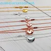 2024 Designer Luxury Brand Bijoux Pendant Colliers TI S925 STERLING ARGENT ACACIA RED HEAR PEU Bare Femelle 18K Rose Gold Bone Chain