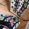 Pantaloni da donna Flordevida lavorati all'uncinetto gamba selvaggia per le donne bohemien vita elastica svasata alta Boho