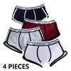 Onderbroek 4 stks/partij heren slipje man ondergoed brief gedrukt ademend fancy boxers shorts mode fitness sport boxer