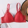 Sujetadores Cómodo Lencería sin costuras Bustier Tallas grandes Push-up Floral Lace Bralette Sujetador de mujer Corsé en V profundo