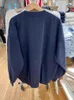 Dameshoodies Vintage Dames Marine Losse Sweatshirts 2024 Herfst Casual O-hals Letter Gedrukt Vrouwelijke Chique Truien