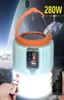 Portabla lyktor LED Solar Camping Light Spotlight Emergency Tent Lamp fjärrkontroll Telefonavgift utomhus för vandringsfiske273S9247239