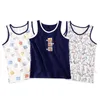 Boy Quality Cartoon Design Singlet Underwear Tank Teen Boy Undershirts Cotton Dino Pandas Tank Tops for Kids Size 3-10T 3Pcs/Lot 240301