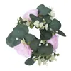 Decorative Flowers Candle Ring Artificial Eucalyptus Leaves Wreaths For Celebration Dining Room