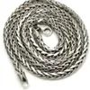 16-30 4mm 14k White Real Gold Franco Wheat Italy Spider Chain Necklace Mens304i