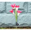 Garden Decorations Outdoor LED Solar Light RGB Tulip Flower Lamp Landscape Courtyard Lawn Waterproof Stake Insert Rose