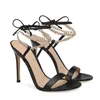 Sandálias femininas rendas até sapatos peep toe deslizamento em salto alto corrente de metal sandalias preto senhoras bombas moda madura tamanho grande 46