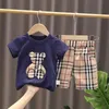 Burberrlies Baby Designer Kledingsets 2 Stuks Kinderen Trainingspakken Zomer Solid Kids Shorts T-shirts Set Peuter Jongen Kleding Past Meisje outfits