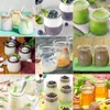 Butelki do przechowywania Hermelight Mini Jogurt Jars Portable Glass z pokrywkami Pudding Cups Pudding Endroof Jam