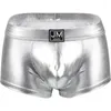 Sous-vêtements Jockmail Sexy Sous-vêtements Hommes Boxer PU Cuir Gay Penis Pouch Cueca Masculina Slip pour hommes LGBT