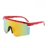 Fashionable outdoor windproof sand eye protection sports cycling glasses large frame integrated color sunglasses 9322