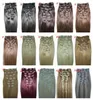 Chinese Remy Human Hair Clip in Hair Extension 18 inch 8Pcs 120g Natural Straight 15 colors Hair accessories 1050510