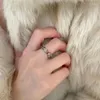 Cluster Ringen Zirkoon Kristal Steen Regenboog Voor Vrouwen Roestvrij Staal Vergulde Bruiloft Paar Ring Kerst Sieraden Gift Bijoux Femme