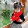 Scarves Chinese Style Year Neck Scarf Faux Fur Letter Kids Winter Tassel Sunday Angora Yarns Children Warmer