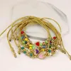Charm Bracelets Heart Shape Zircon Enamel Pendant Handmade Glass Seed Beads Woven Hand Rope Friendship Bracelet For Women Jewelry Gift