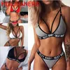 Costume da bagno donna Bikini 2024 Sexy S-3XL More Size Lettera Costumi da bagno Donna Costume da bagno Bikini Set Costume da bagno Beachwear Bikini Donna Banadores Mujer L240308