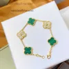 Cleef Van 4 Leaf Clover Bracelets van 4Four Clef Leaf Clover Charm 6 couleurs Bracelets Bracelet Chaîne Or 18 Carats Agate Shell Nacre pour Femmes Fille Bijoux De Mariage gi