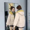 女性のトレンチコート特大の厚いカジュアルフード付きサスカンパーカス冬のジャケット長い韓国のファッションオフィスレディ