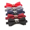 Mens wedding grooms striped metal straight branch bow tie Wedding banquet fashion bow tie 240223