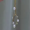 22091903 Women's pearl Jewelry necklace akoya 3-5mm rhinestone zirconia hook pendent chocker 40 45cm 18k yellow gold plated247S